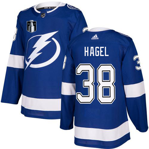 Adidas Tampa Bay Lightning #38 Brandon Hagel Blue 2022 Stanley Cup Final Patch Home Authentic Stitched Youth NHL Jersey Youth->tampa bay lightning->NHL Jersey