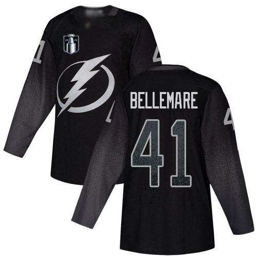 Adidas Tampa Bay Lightning #41 Pierre-Edouard Bellemare Black 2022 Stanley Cup Final Patch Alternate Authentic Stitched Youth NHL Jersey Youth->tampa bay lightning->NHL Jersey