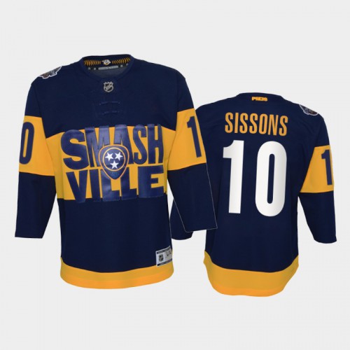 Adidas Nashville Predators #10 Colton Sissons Youth 2022 Stadium Series Game NHL Jersey – Navy Youth->nashville predators->NHL Jersey
