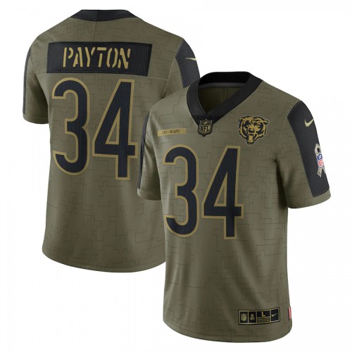 Chicago Chicago Bears #34 Walter Payton Olive Nike 2021 Salute To Service Limited Player Jersey Men’s->chicago bulls->NBA Jersey