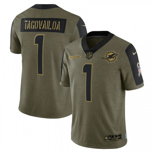 Miami Miami Dolphins #1 Tua Tagovailoa Olive Nike 2021 Salute To Service Limited Player Jersey Men’s->washington wizards->NBA Jersey