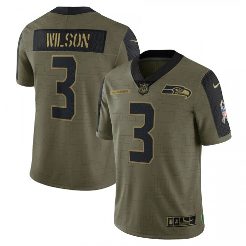 Seattle Seattle Seahawks #3 Russell Wilson Olive Nike 2021 Salute To Service Limited Player Jersey Men’s->seattle seahawks->NFL Jersey