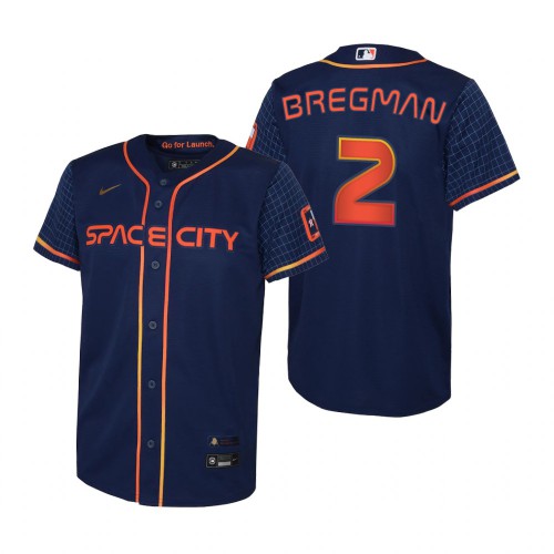 Houston Houston Astros #2 Alex Bregman Navy Youth Nike 2022 City Connect Replica MLB Jersey Youth->houston astros->MLB Jersey
