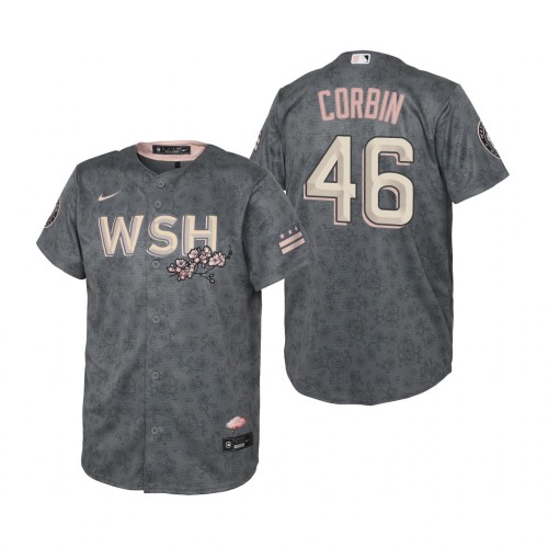 Washington Washington Nationals #46 Patrick Corbin Youth Nike Gray 2022 City Connect Replica Jersey Youth->washington wizards->NBA Jersey