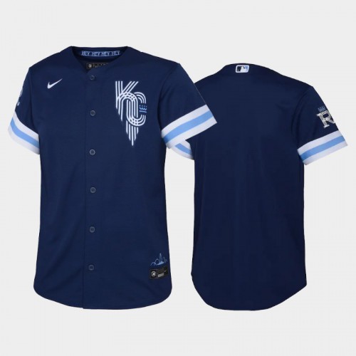 Kansas City Kansas City Royals #23 Zack Greinke Youth Replica 2022 City Connect Navy Jersey Youth->kansas city royals->MLB Jersey