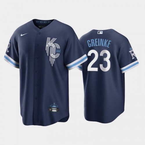 Kansas City Kansas City Royals #23 Zack Greinke Men’s Nike Game Replica 2022 City Connect Navy Jersey Men’s->women mlb jersey->Women Jersey