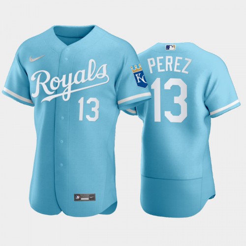 Kansas City Kansas City Royals #13 Salvador Perez Men’s Nike Powder Blue 2022 Authentic Jersey Men’s->youth mlb jersey->Youth Jersey