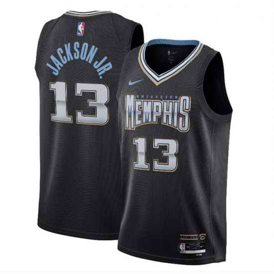 Men Memphis Grizzlies #13 Jaren Jackson Jr Black 2022 23 City Edition Stitched Basketball Jersey->miami heat->NBA Jersey