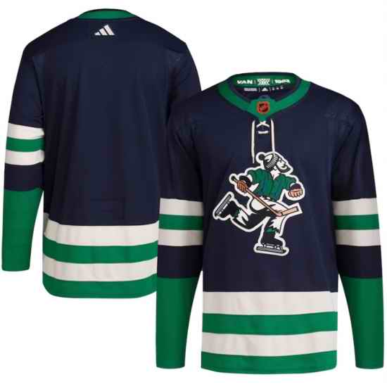 Men Vancouver Canucks Blank Navy 2022 Reverse Retro Stitched Jersey->toronto maple leafs->NHL Jersey