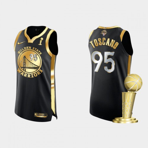 Golden State Golden State Warriors #95 Juan Toscano-Anderson Men’s Nike Golden Black 2021-22 NBA Finals Champions Authentic Jersey Men’s->green bay packers->NFL Jersey