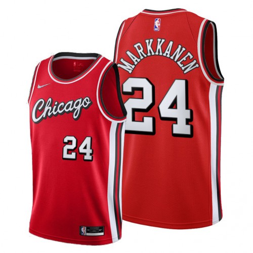 Chicago Chicago Bulls #24 Lauri Markkanen Women’s 2021-22 City Edition Red NBA Jersey Womens->chicago bulls->NBA Jersey