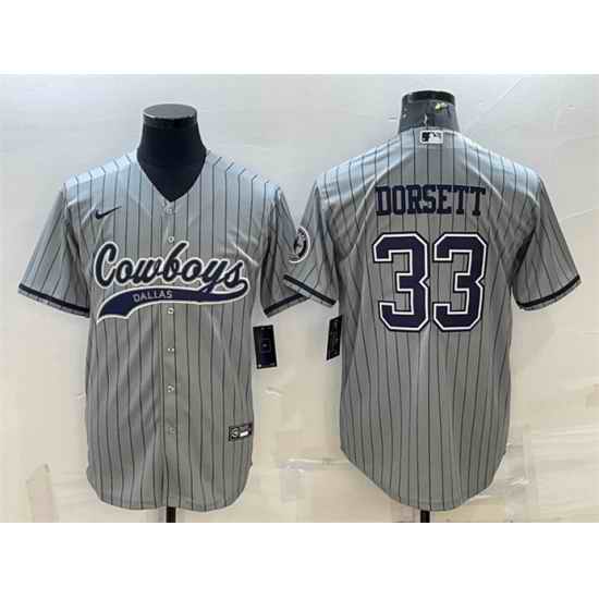 Men Dallas Cowboys #33 Tony Dorsett Grey With Patch Cool Base Stitched Baseball Jersey->dallas cowboys->NFL Jersey