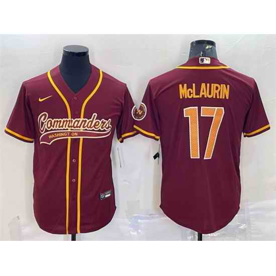 Men Washington Commanders #17 Terry McLaurin Burgundy With Patch Cool Base Stitched Baseball Jersey->tampa bay buccaneers->NFL Jersey