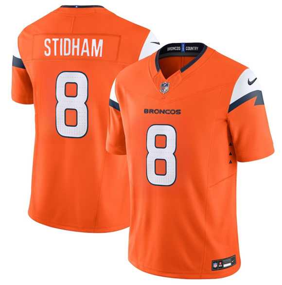 Men%27s Denver Broncos #8 Jarrett Stidham Orange 2025 F.U.S.E. Vapor Limited Stitched Jersey->nfl hats->Sports Caps
