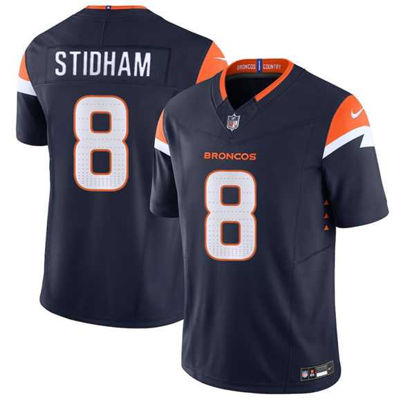 Men%27s Denver Broncos #8 Jarrett Stidham Navy 2025 F.U.S.E. Vapor Limited Stitched Jersey->nfl hats->Sports Caps