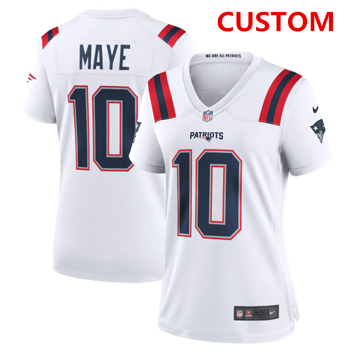 Women%27s New England Patriots Custom White Vapor Untouchable Stitched Jersey->customized nhl jersey->Custom Jersey