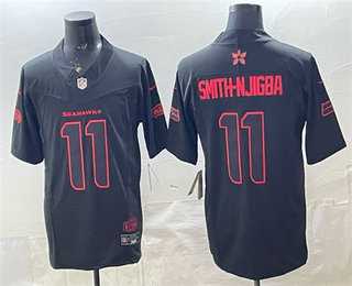 Men%27s Seattle Seahawks #11 Jaxon Smith-Njigba Limited Black Stranger Things Stuck In The Upside Down Jersey->seattle seahawks->NFL Jersey