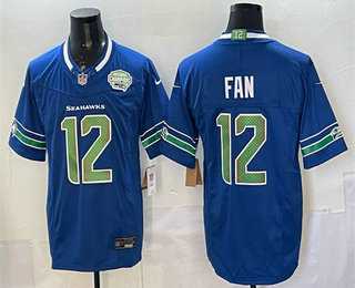 Men%27s Seattle Seahawks #12 Fan Royal FUSE 2025 NFC West Champions Patch Limited Stitched Jersey->seattle seahawks->NFL Jersey