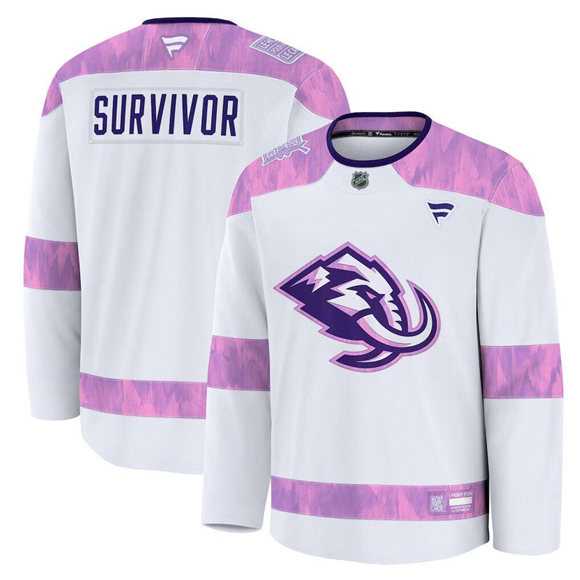 Men%27s Utah Mammoth White 2024 Fights Cancer Survivor Practice Stitched Jersey Dzhi->olympics usa jerseys->NHL Jersey