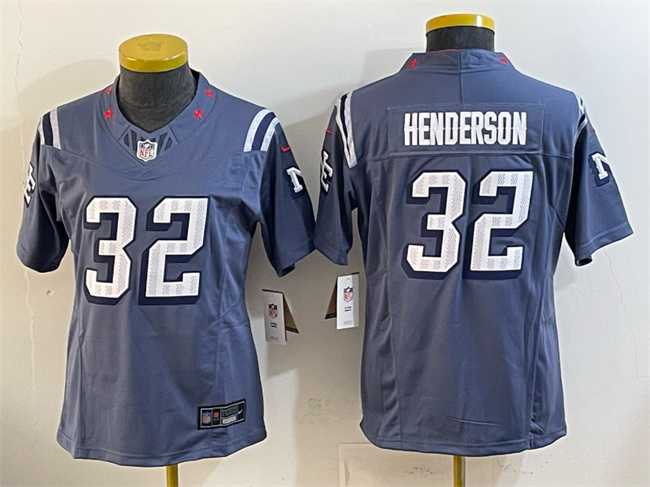 Women%27s New England Patriots #32 TreVeyon Henderson 2025 %27Rivalries%27 Stitched Jersey->olympics usa jerseys->NHL Jersey