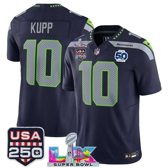 Men%27s Seattle Seahawks #10 Cooper Kupp Navy 2025 F.U.S.E. Super Bowl LX Patch And 50th Season Patch Vapor Limited Stitched Jersey->seattle seahawks->NFL Jersey