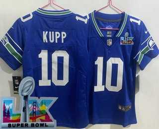 Women%27s Seattle Seahawks #10 Cooper Kupp Limited Royal Super Bowl LX Vapor Vapor Jersey->new england patriots->NFL Jersey