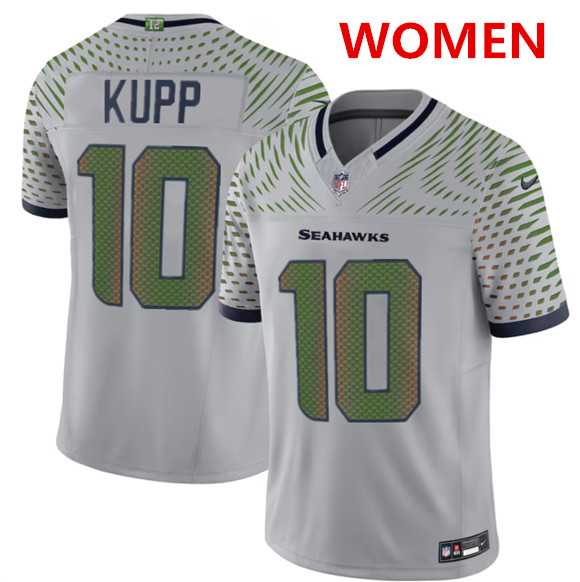 Women%27s Seattle Seahawks #10 Cooper Kupp Gray 2025 F.U.S.E. %27Rivalries%27 Vapor Limited Stitched Jersey Dzhi->new england patriots->NFL Jersey