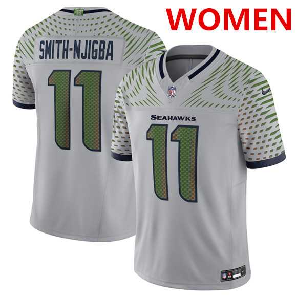 Women%27s Seattle Seahawks #11 Jaxon Smith Gray 2025 F.U.S.E. %27Rivalries%27 Vapor Limited Stitched Jersey Dzhi->seattle seahawks->NFL Jersey