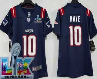 Women%27s New England Patriots #10 Drake Maye Limited Navy Super Bowl LX Vapor Jersey->seattle seahawks->NFL Jersey