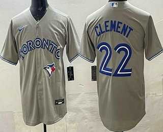 Men%27s Toronto Blue Jays #22 Ernie Clement Gray Cool Base Jersey->toronto blue jays->MLB Jersey