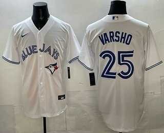 Men%27s Toronto Blue Jays #25 Daulton Varsho White Cool Base Jersey->toronto blue jays->MLB Jersey