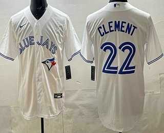 Men%27s Toronto Blue Jays #22 Ernie Clement White Cool Base Jersey->toronto blue jays->MLB Jersey