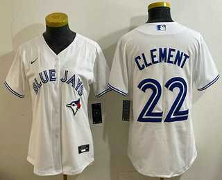 Women%27s Toronto Blue Jays #22 Ernie Clement White Cool Base Jersey->mlb womens jerseys->MLB Jersey