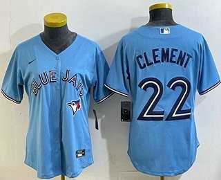Women%27s Toronto Blue Jays #22 Ernie Clement Light Blue Cool Base Jersey->mlb womens jerseys->MLB Jersey