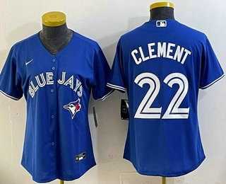 Women%27s Toronto Blue Jays #22 Ernie Clement Blue Cool Base Jersey->mlb womens jerseys->MLB Jersey