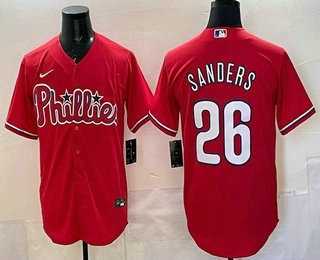 Men%27s Philadelphia Phillies #26 Ben Sanders Red Cool Base Stitched Jersey->los angeles dodgers->MLB Jersey