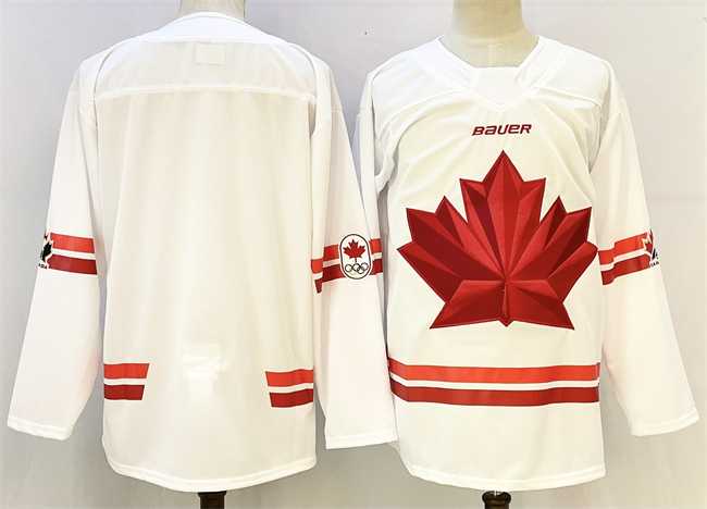 Mens Canada Blank White Stitched Jersey->olympics canada jerseys->NHL Jersey
