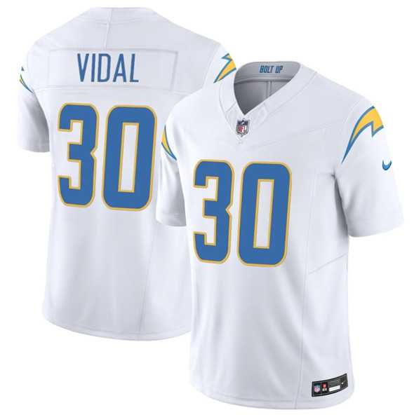 Men%27s Los Angeles Chargers #30 Kimani Vidal White 2025 F.U.S.E. Vapor Limited Stitched Jersey Dzhi->los angeles chargers->NFL Jersey