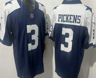 Men%27s Dallas Cowboys #3 George Pickens Navy Blue Thanksgiving FUSE Vapor Limited Stitched Jersey->pittsburgh steelers->NFL Jersey