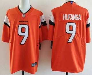 Men%27s Denver Broncos #9 Talanoa Hufanga Limited Orange Vapor Jersey->denver broncos->NFL Jersey