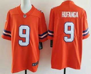 Men%27s Denver Broncos #9 Talanoa Hufanga Limited Orange Throwback Vapor Jersey->dallas cowboys->NFL Jersey