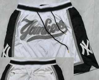 Mens New York Yankees White Just Don Shorts->mlb shorts->MLB Jersey