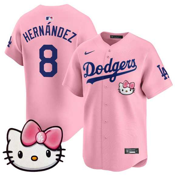 Men%27s Los Angeles Dodgers #8 Enrique Hernandez Pink 2025 Hello Kitty Vapor Limited Stitched Jersey Dzhi->los angeles dodgers->MLB Jersey