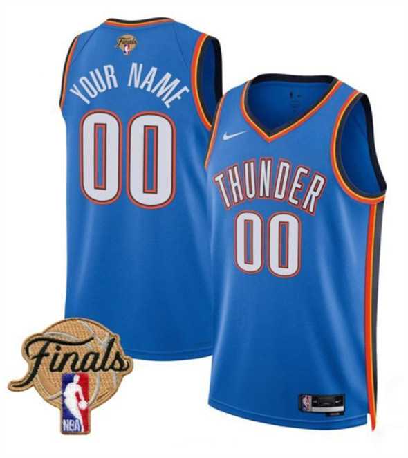 Men%27s Oklahoma City Thunder Active Player Custom Blue 2025 Icon Edition Stitched Basketball Jersey->customized nba jersey->Custom Jersey