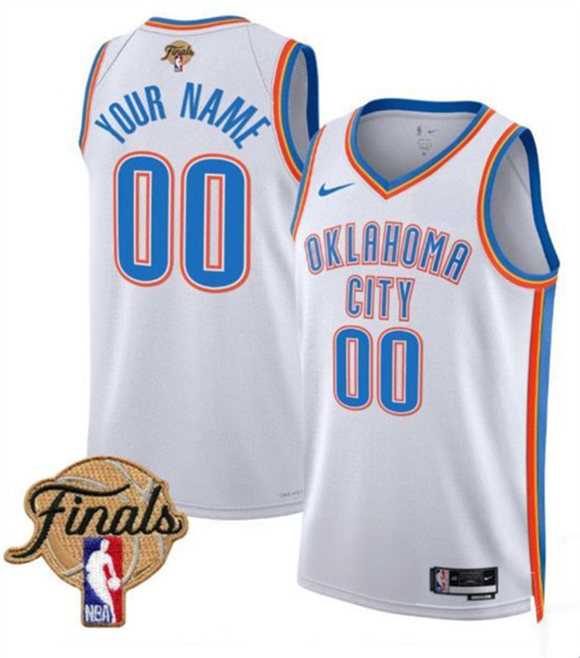 Men%27s Oklahoma City Thunder Active Player Custom White 2025 Association Edition Stitched Basketball Jersey->customized nba jersey->Custom Jersey