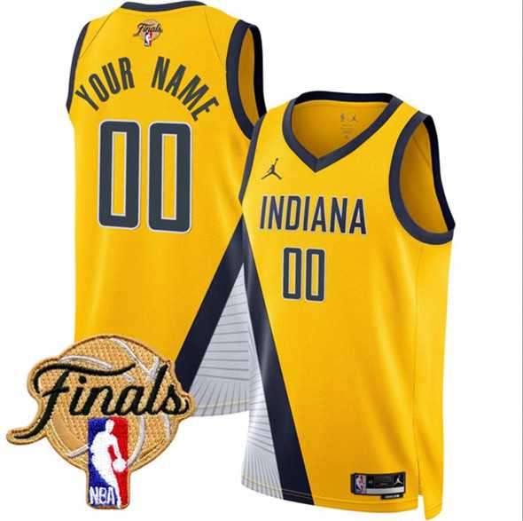 Men%27s Indiana Pacers Active Player Custom Yellow 2025 Finals Statement Edition Stitched Basketball Jersey->customized nba jersey->Custom Jersey