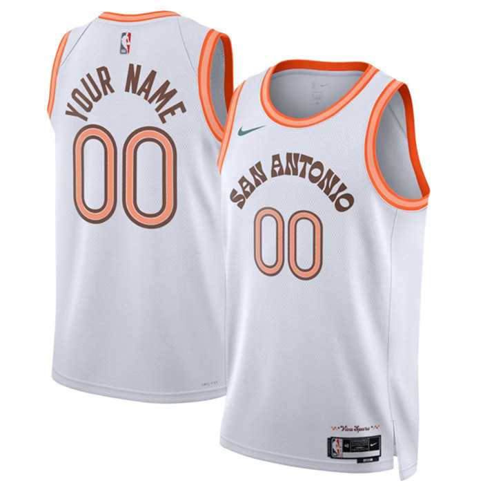 Men%27s San Antonio Spurs Active Player Custom White 2023-24 City Edition Stitched Basketball Jersey->customized nfl jersey->Custom Jersey