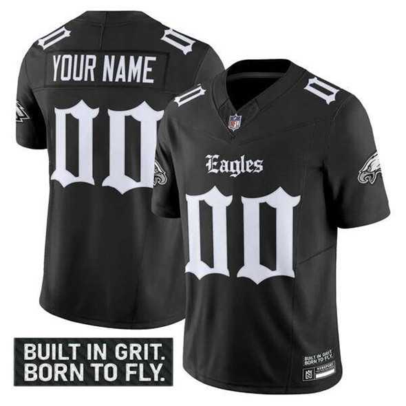 Men%27s Philadelphia Eagles Active Player Custom Black 2025 F.U.S.E. %27Gothic Philly Edition%27 Vapor Limited V2 Football Stitched Jersey->customized nfl jersey->Custom Jersey
