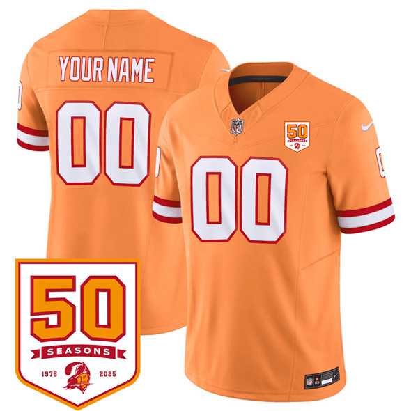 Men%27s Tampa Bay Buccaneers Active Player Custom Orange 2025 F.U.S.E. 50th Anniversary Patch Vapor Limited Football Stitched Jersey->customized nfl jersey->Custom Jersey