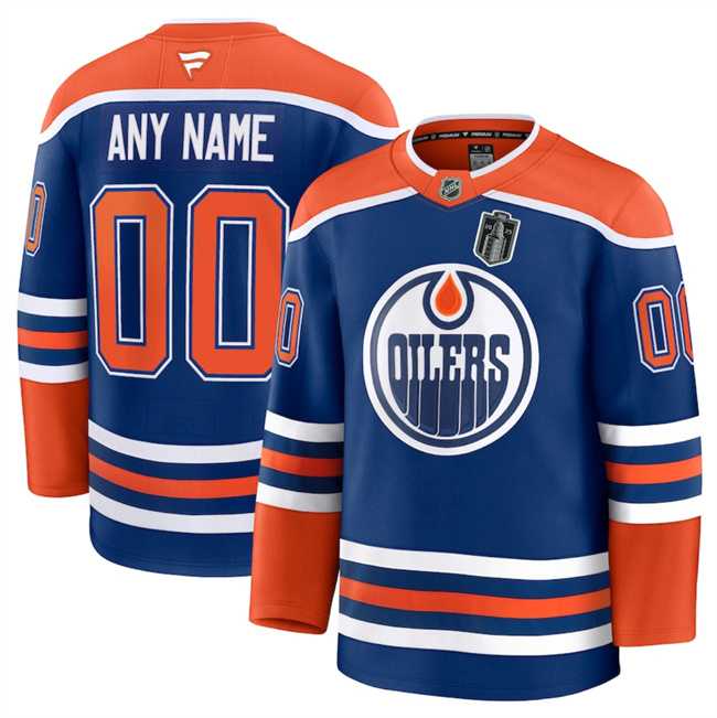 Men%27s Edmonton Oilers Custom Royal 2025 Stanley Cup Final Patch Stitched Hockey Jersey->customized nhl jersey->Custom Jersey